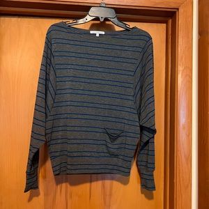 Gray striped long sleeve shirt. No signs of wear.